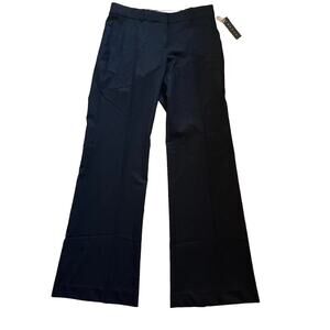 NWT Theory Emery Low Rise Flat Front Wide Leg Pants Womens Size 4 Black 94%Wool